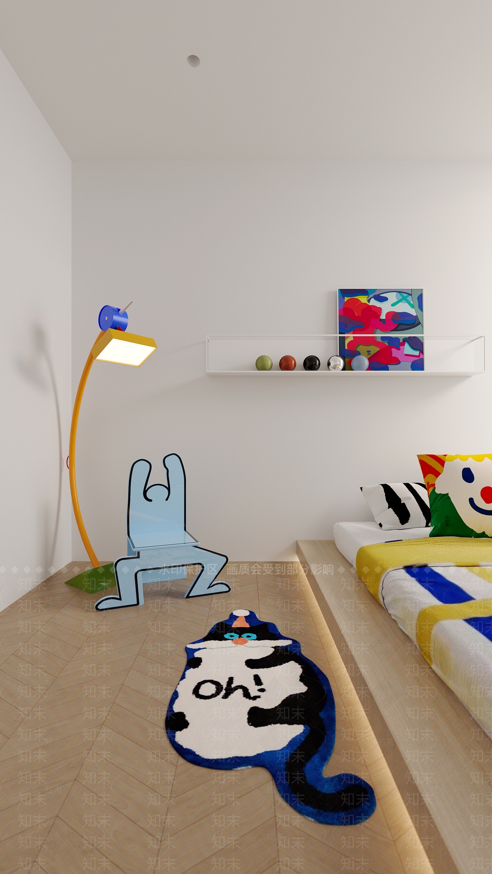 现代简约榻榻米卧室3D模型下载【ID:1200975871】