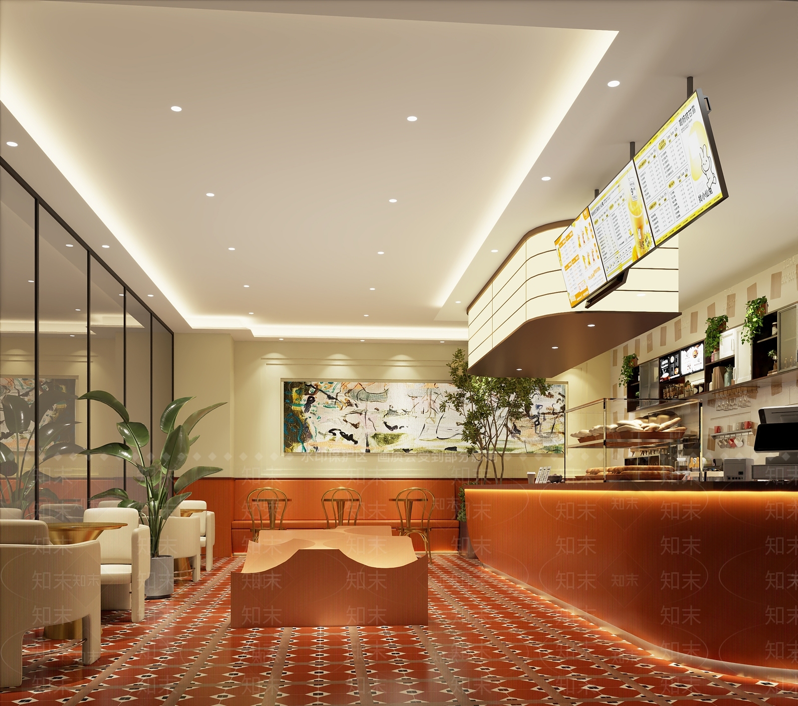 现代奶茶店3D模型下载【ID:1200976251】
