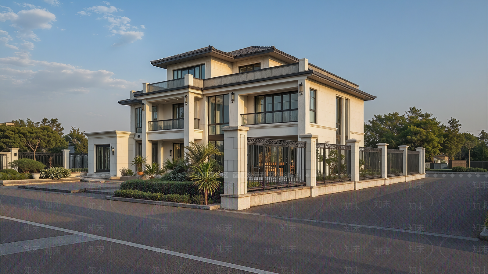 新中式简约独栋别墅SU模型下载【ID:1200976435】