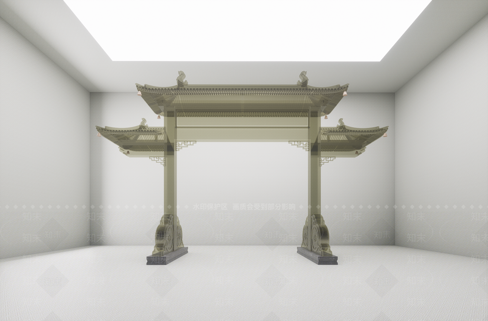 现代新中式艺术装置SU模型下载【ID:1200977002】