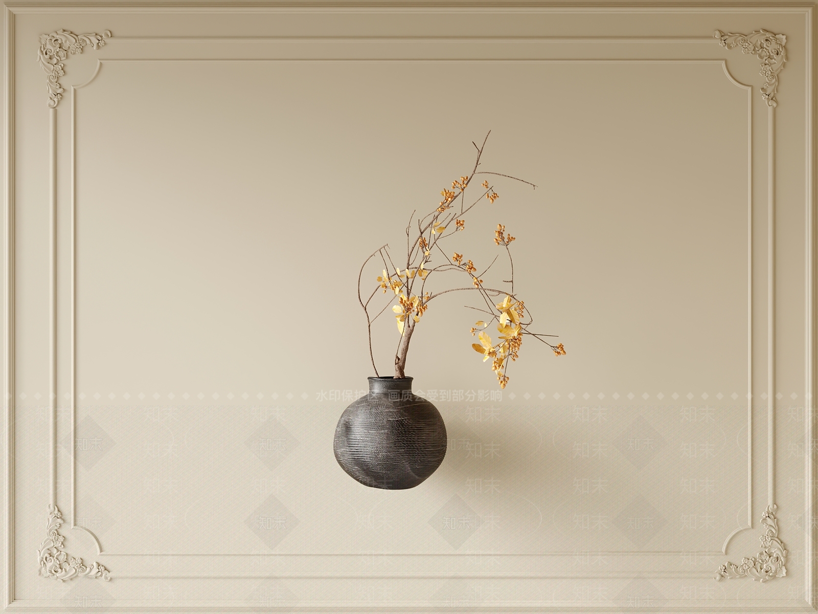 现代中古花艺3D模型下载【ID:1200979010】