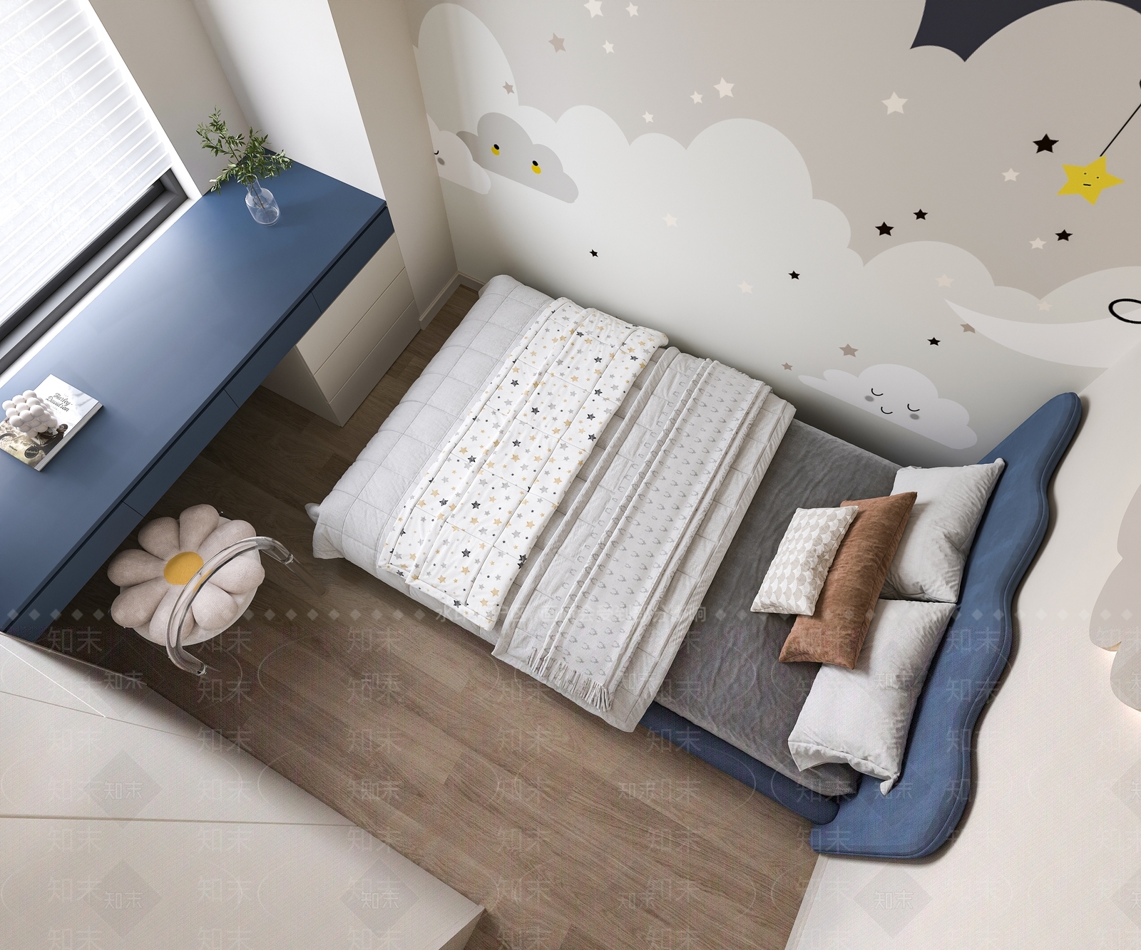 现代男孩房3D模型下载【ID:1200979732】
