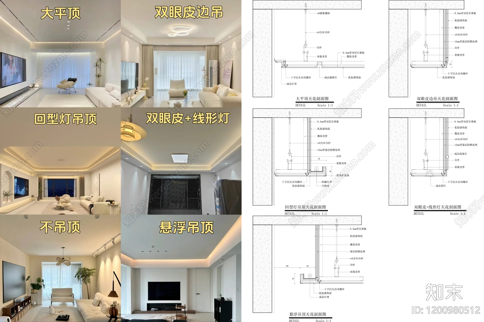 吊顶节点施工图下载【ID:1200980512】