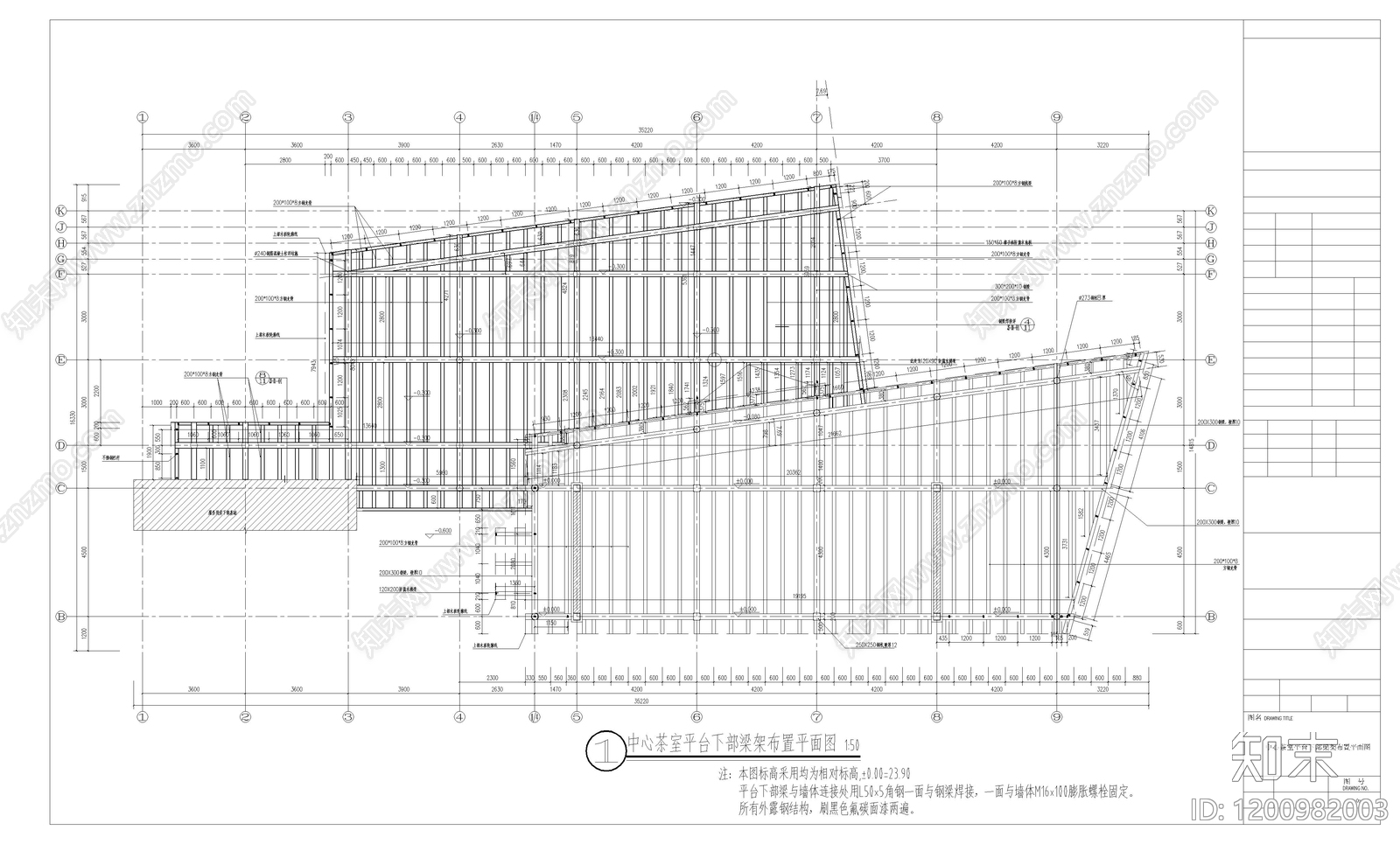 现代产业园建筑cad施工图下载【ID:1200982003】
