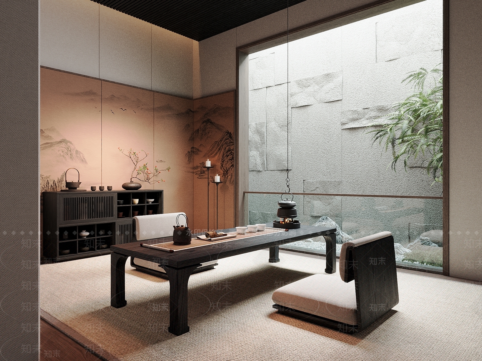 新中式中式茶桌椅3D模型下载【ID:1200983158】