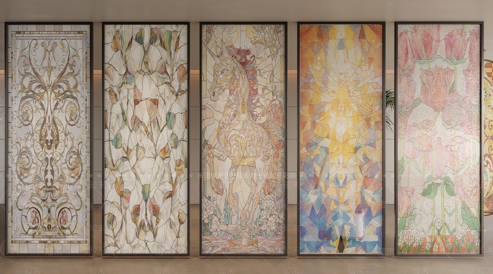 现代屏风3D模型下载【ID:1200983655】