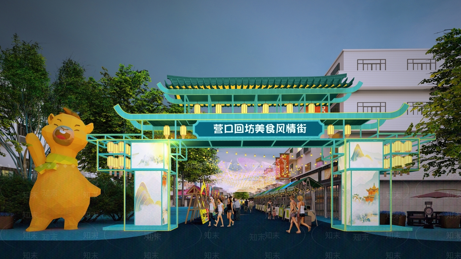 现代商业综合体景观SU模型下载【ID:1200987069】