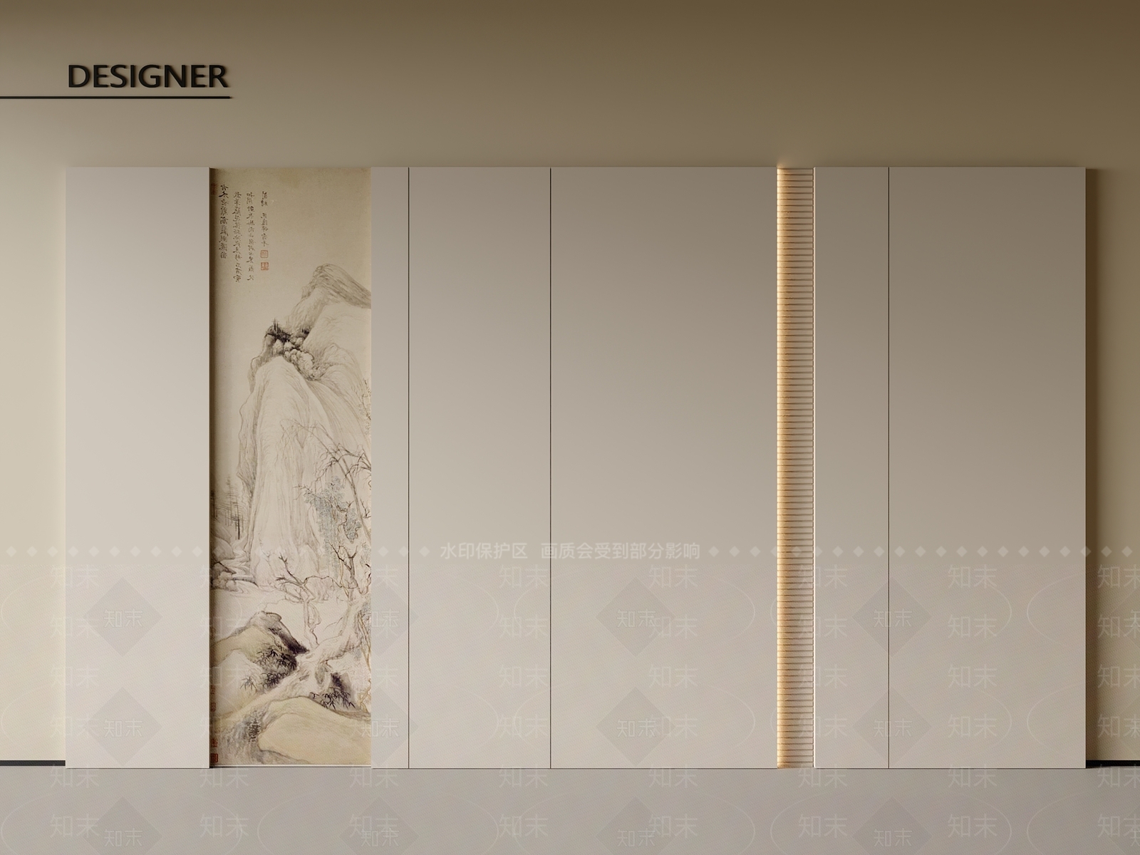 现代新中式沙发背景墙3D模型下载【ID:1200987279】