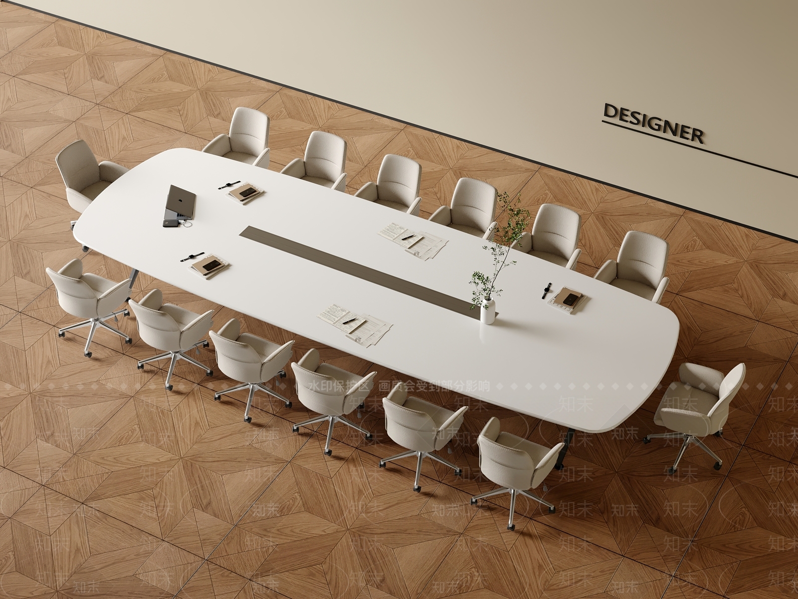 现代会议桌3D模型下载【ID:1200987542】