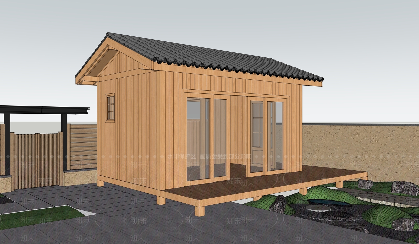 日式其他景观小建筑SU模型下载【ID:1200988028】