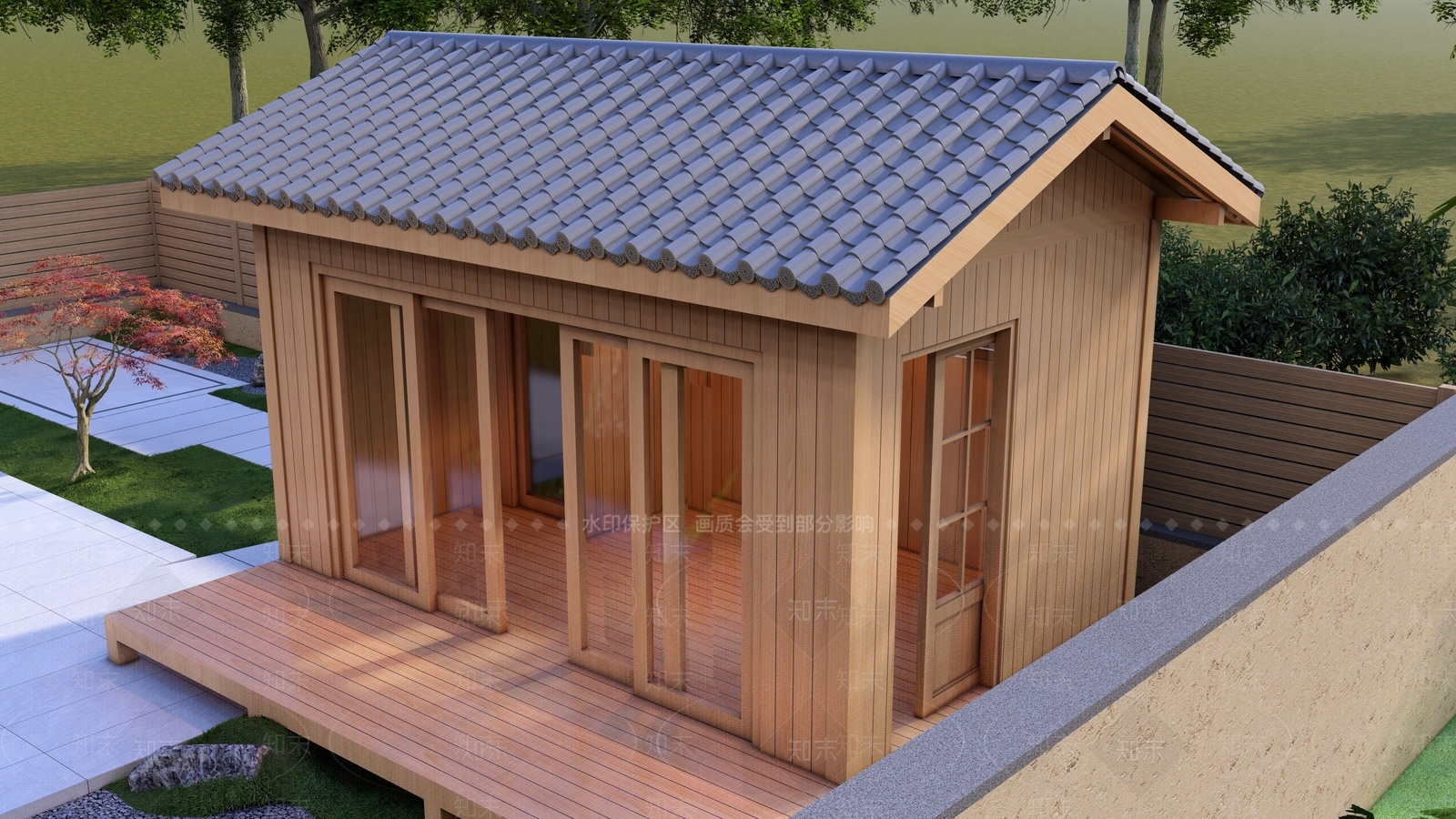 日式其他景观小建筑SU模型下载【ID:1200988028】