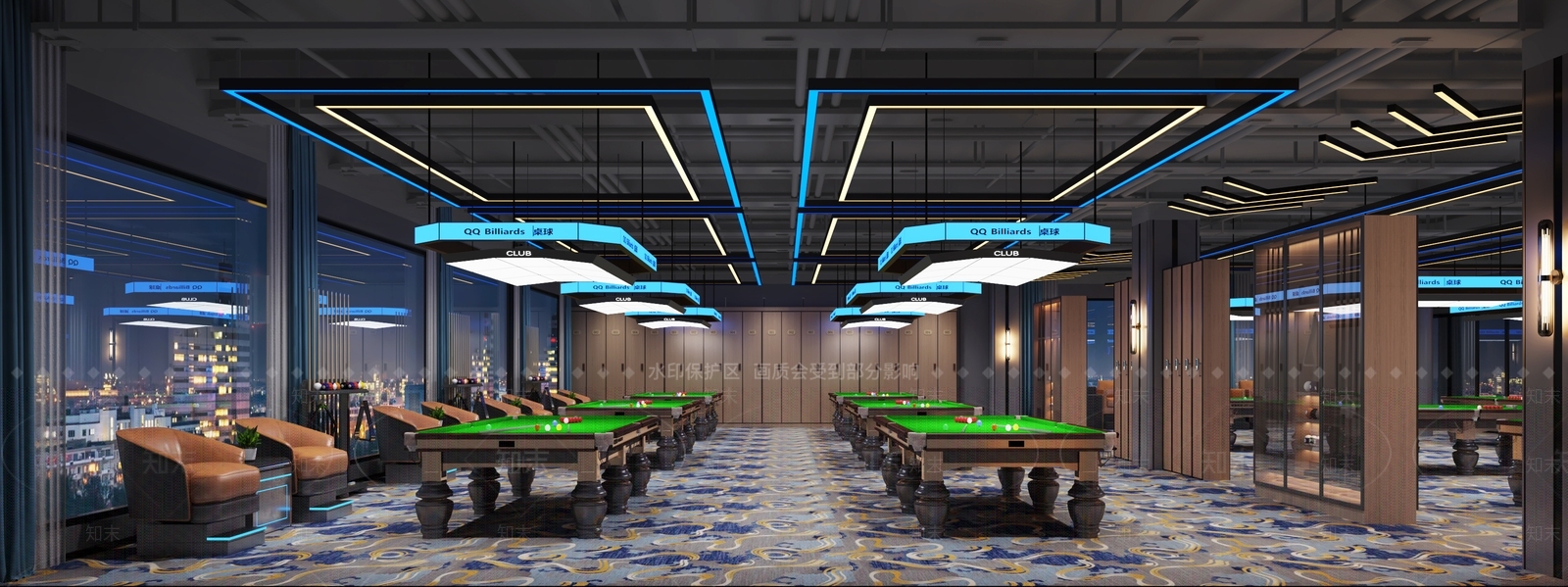 现代台球室3D模型下载【ID:1200989970】