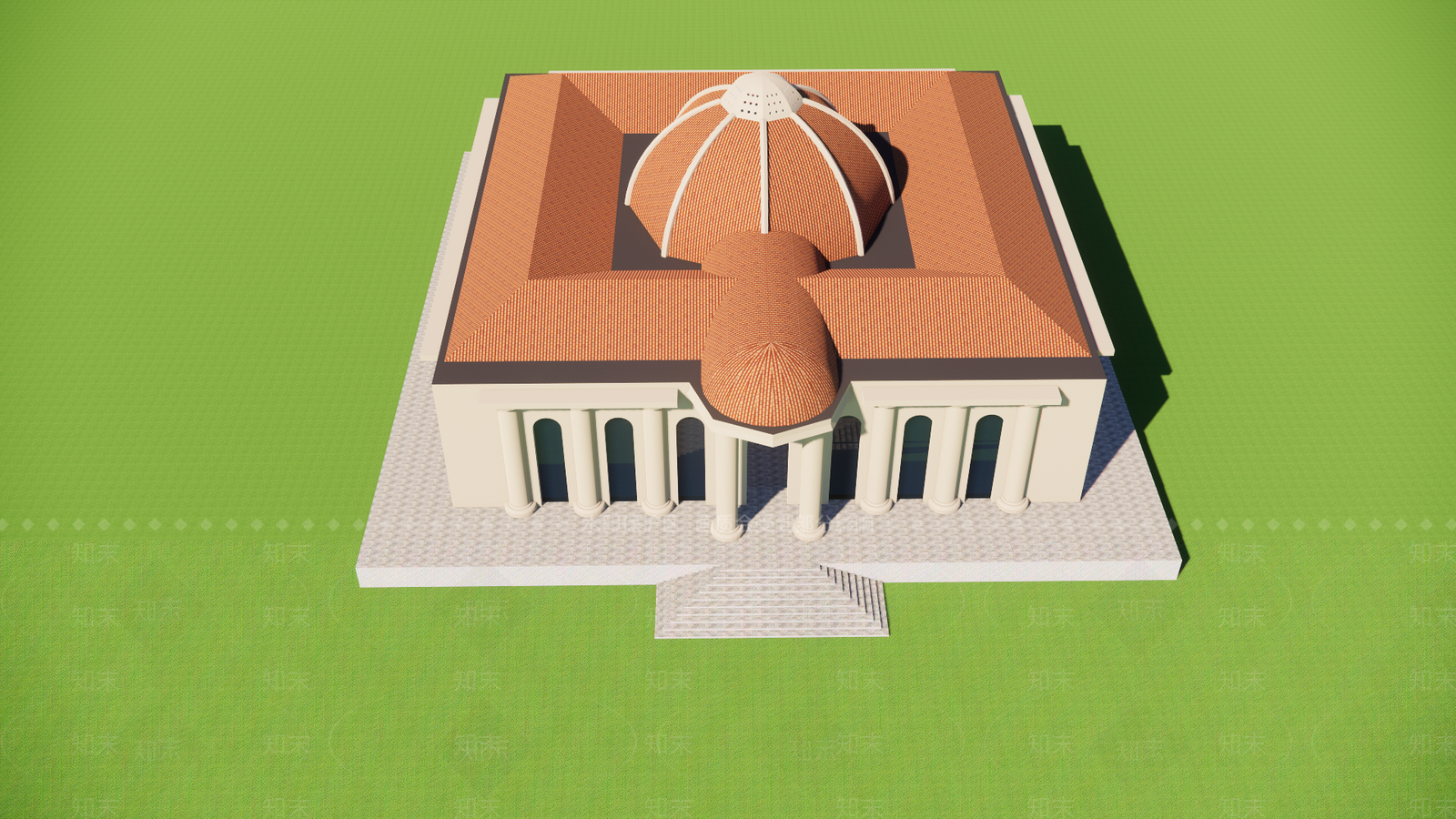 欧式简欧办公楼SU模型下载【ID:1200990083】