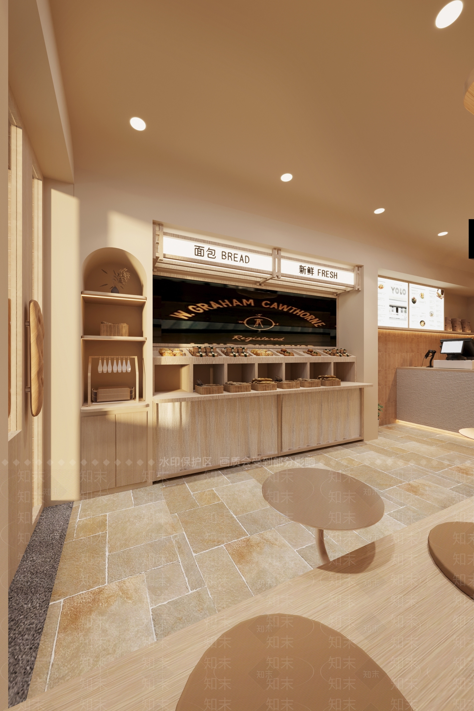 现代奶油甜品面包店3D模型下载【ID:1200991159】