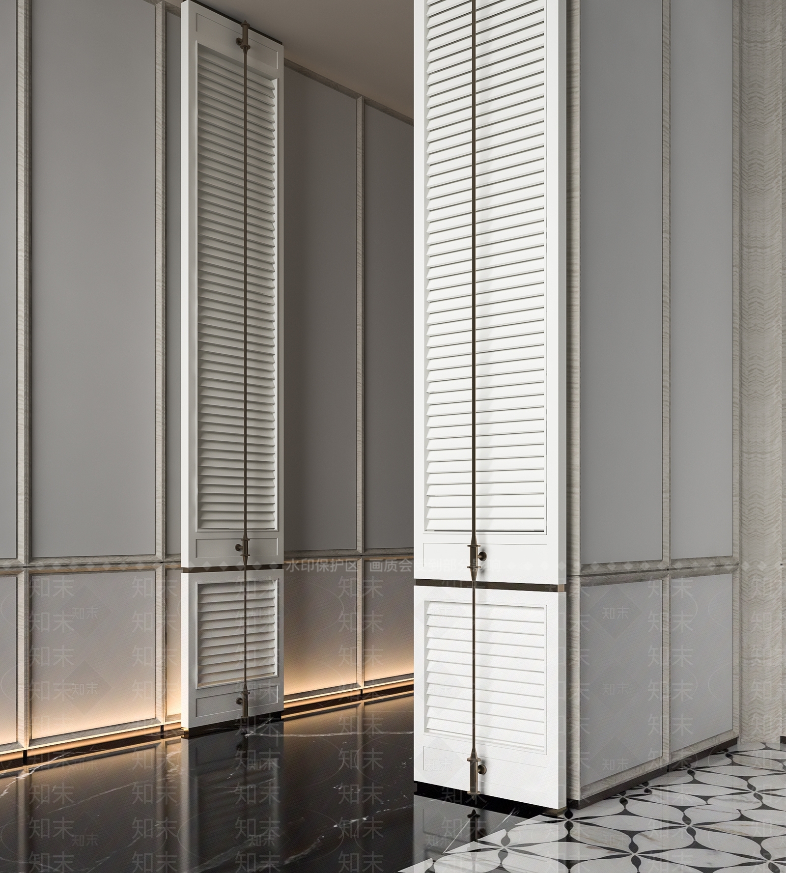 复古轻奢屏风3D模型下载【ID:1200993818】