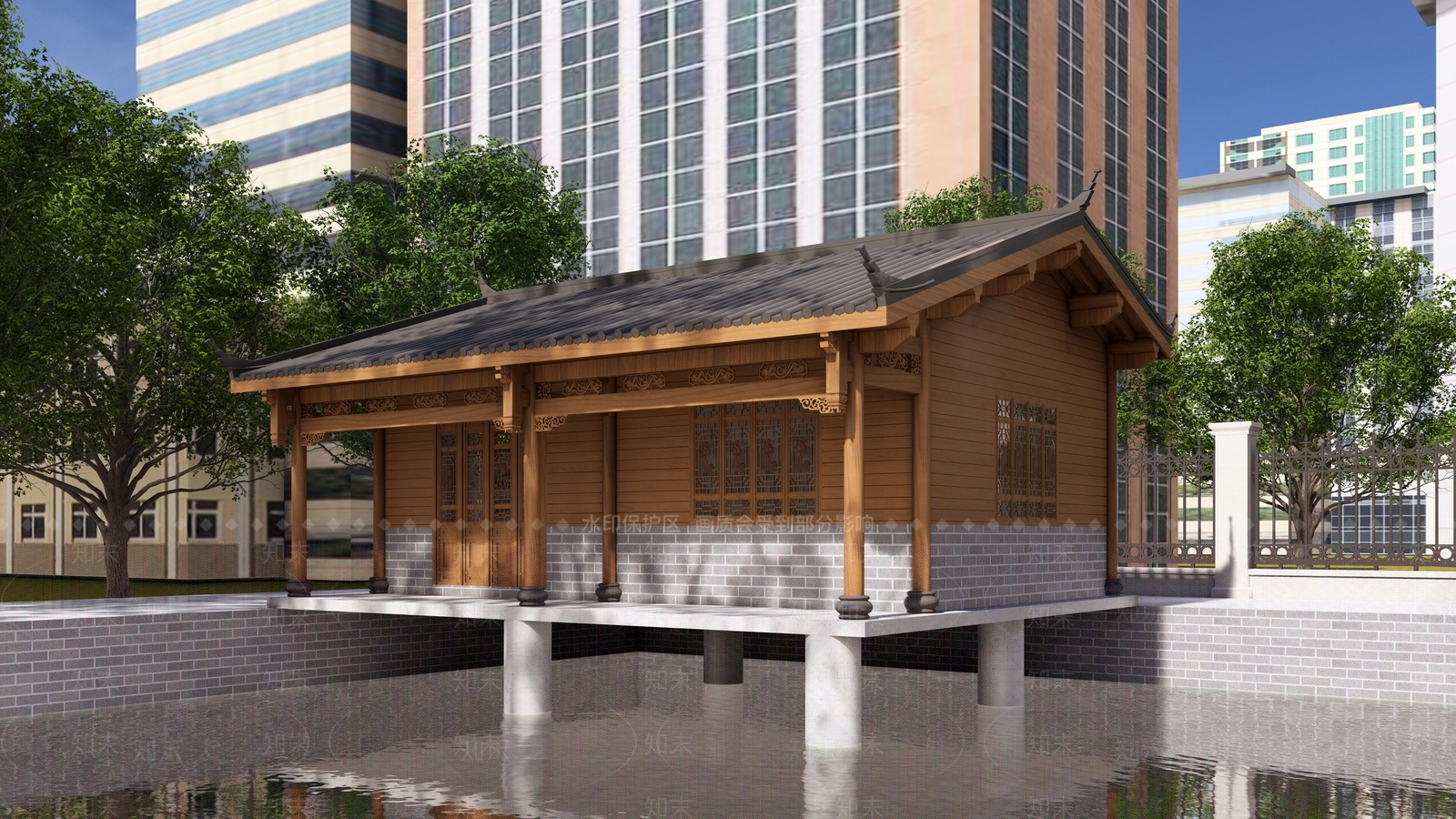 中式其他景观小建筑SU模型下载【ID:1200994143】