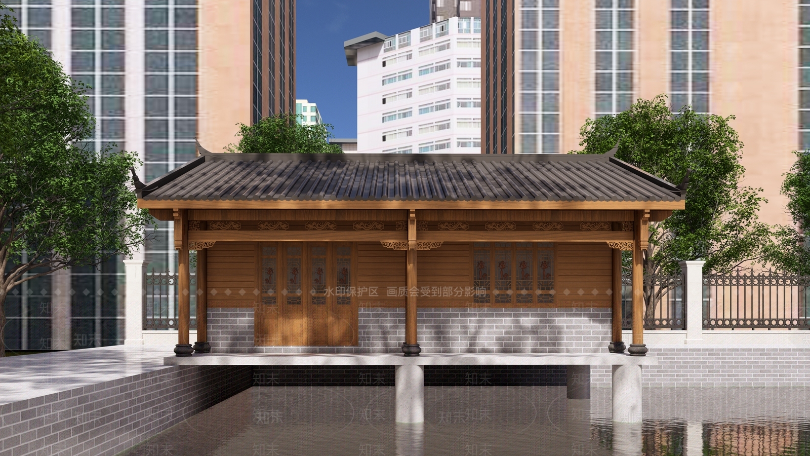 中式其他景观小建筑SU模型下载【ID:1200994143】