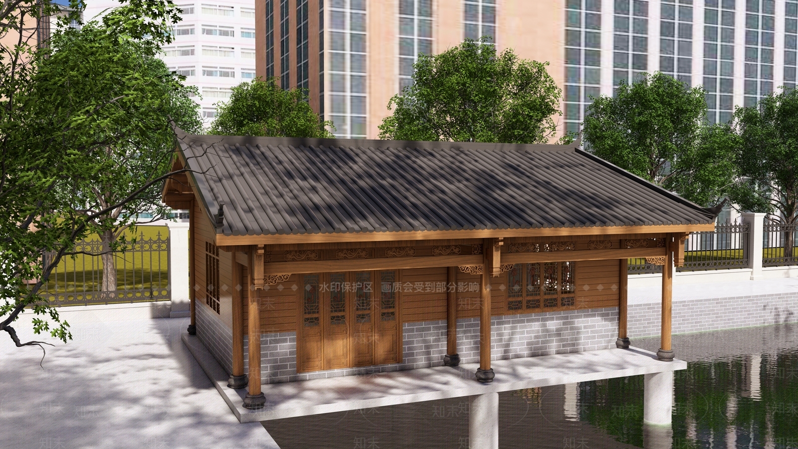 中式其他景观小建筑SU模型下载【ID:1200994143】