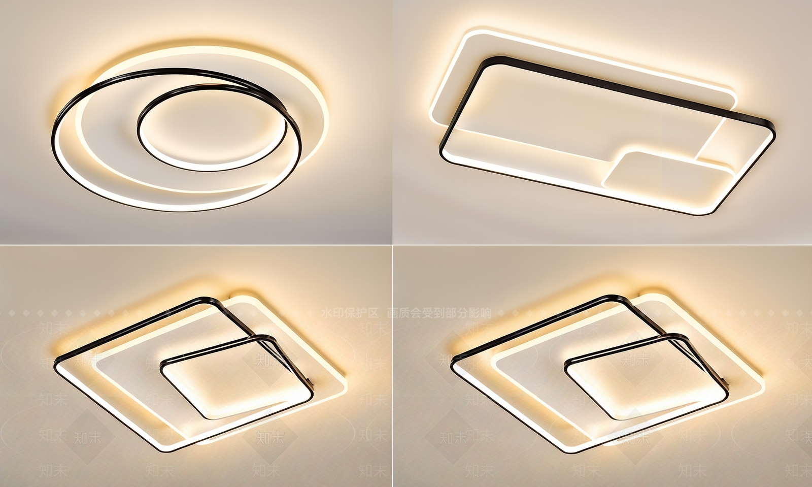 现代简约吸顶灯3D模型下载【ID:1200994537】