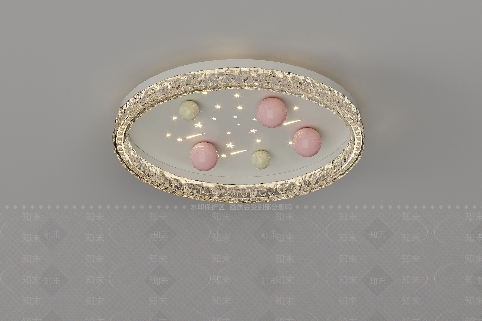 现代轻奢吸顶灯3D模型下载【ID:1200996722】