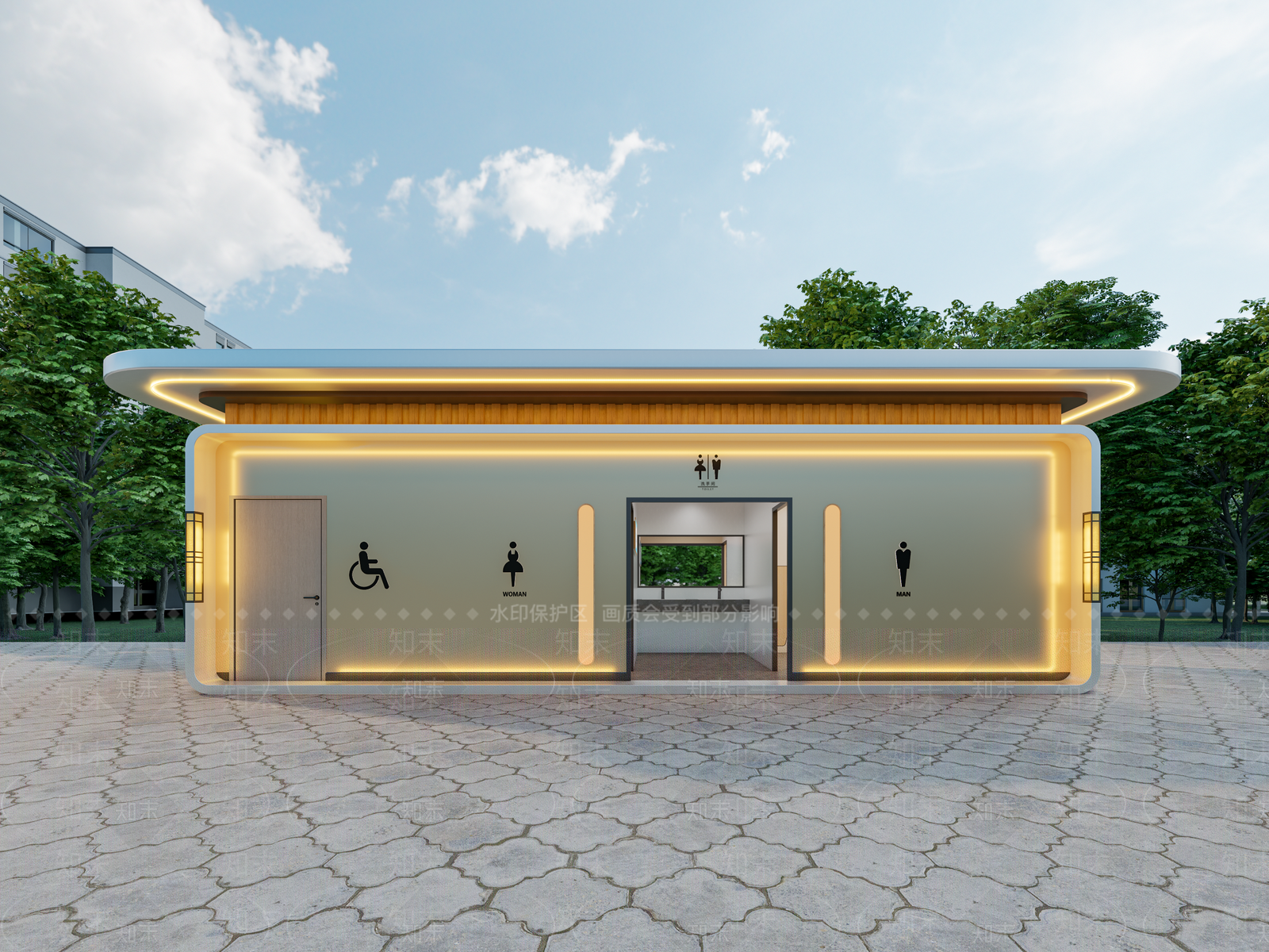现代风格建筑SU模型下载【ID:1201000426】