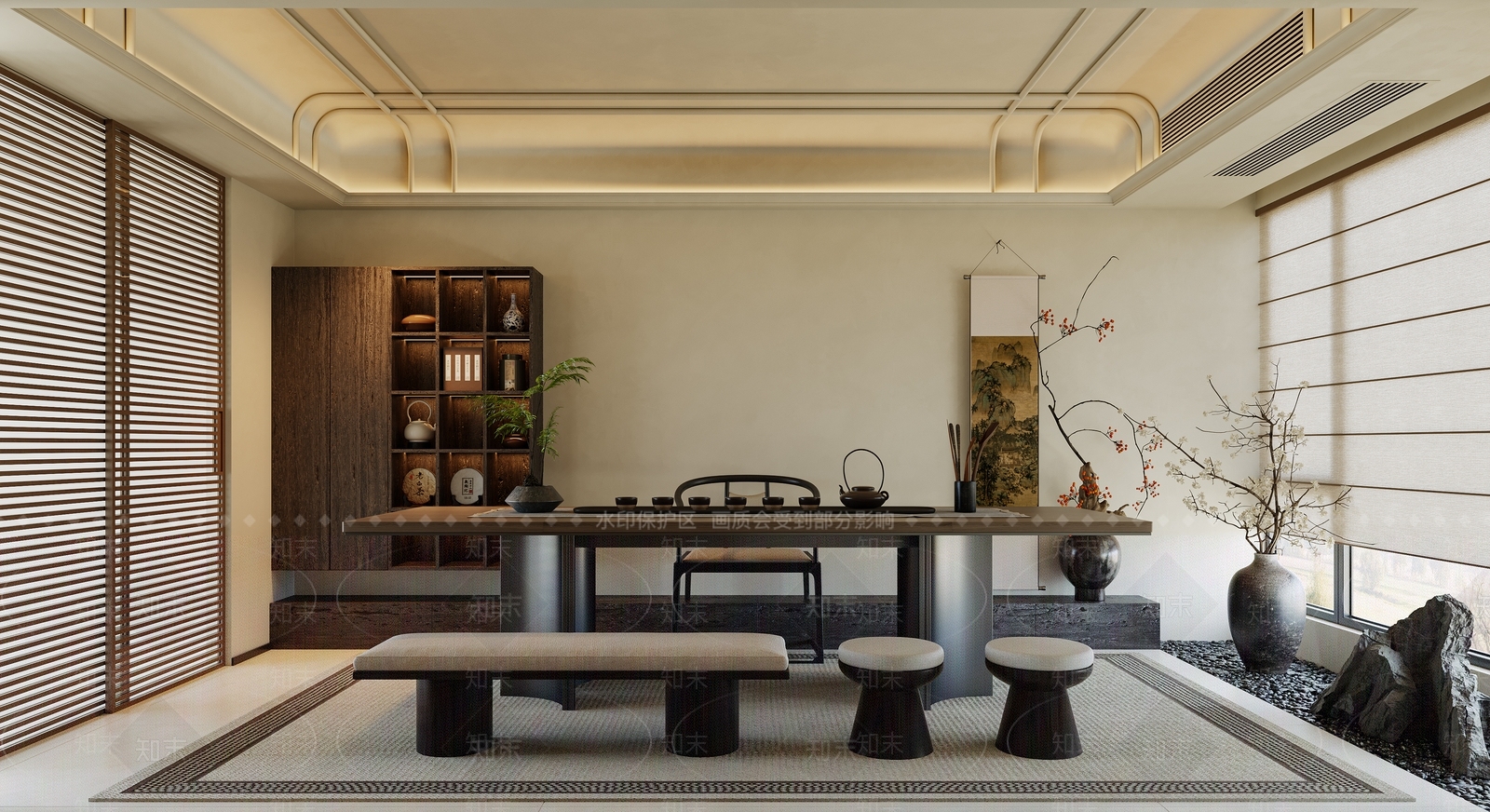 侘寂禅意茶室3D模型下载【ID:1201001505】
