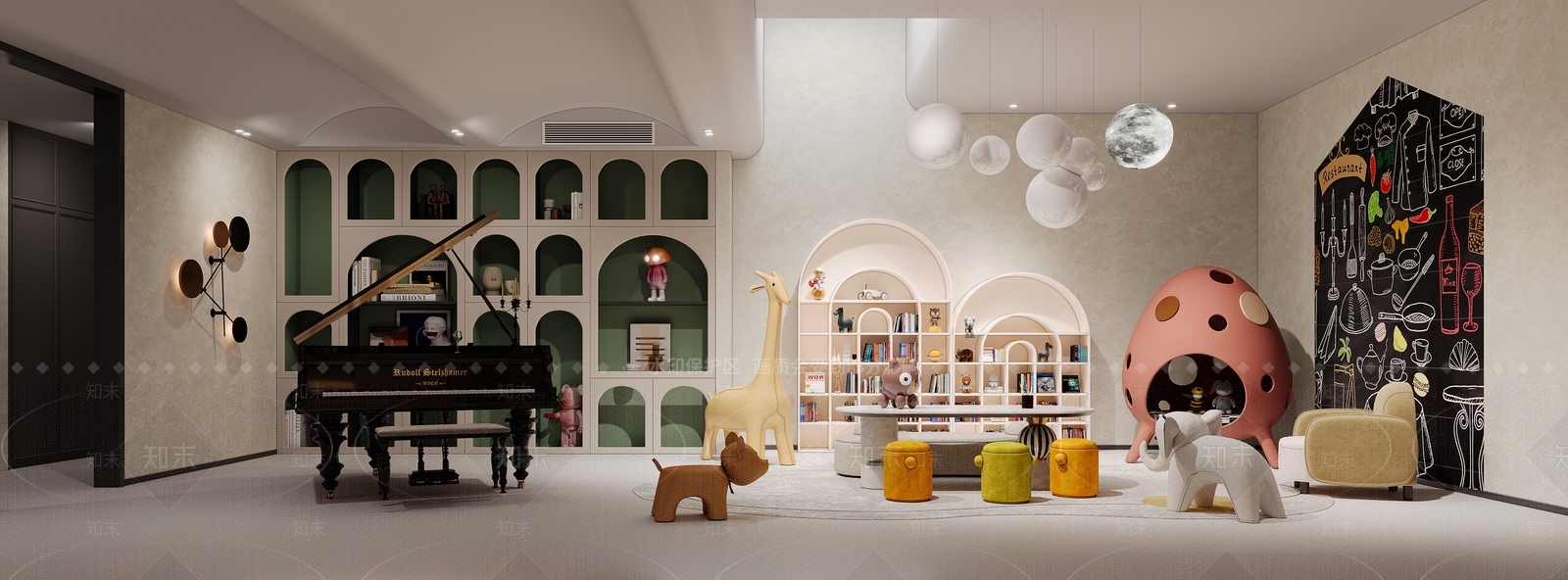 现代儿童娱乐室3D模型下载【ID:1201002079】