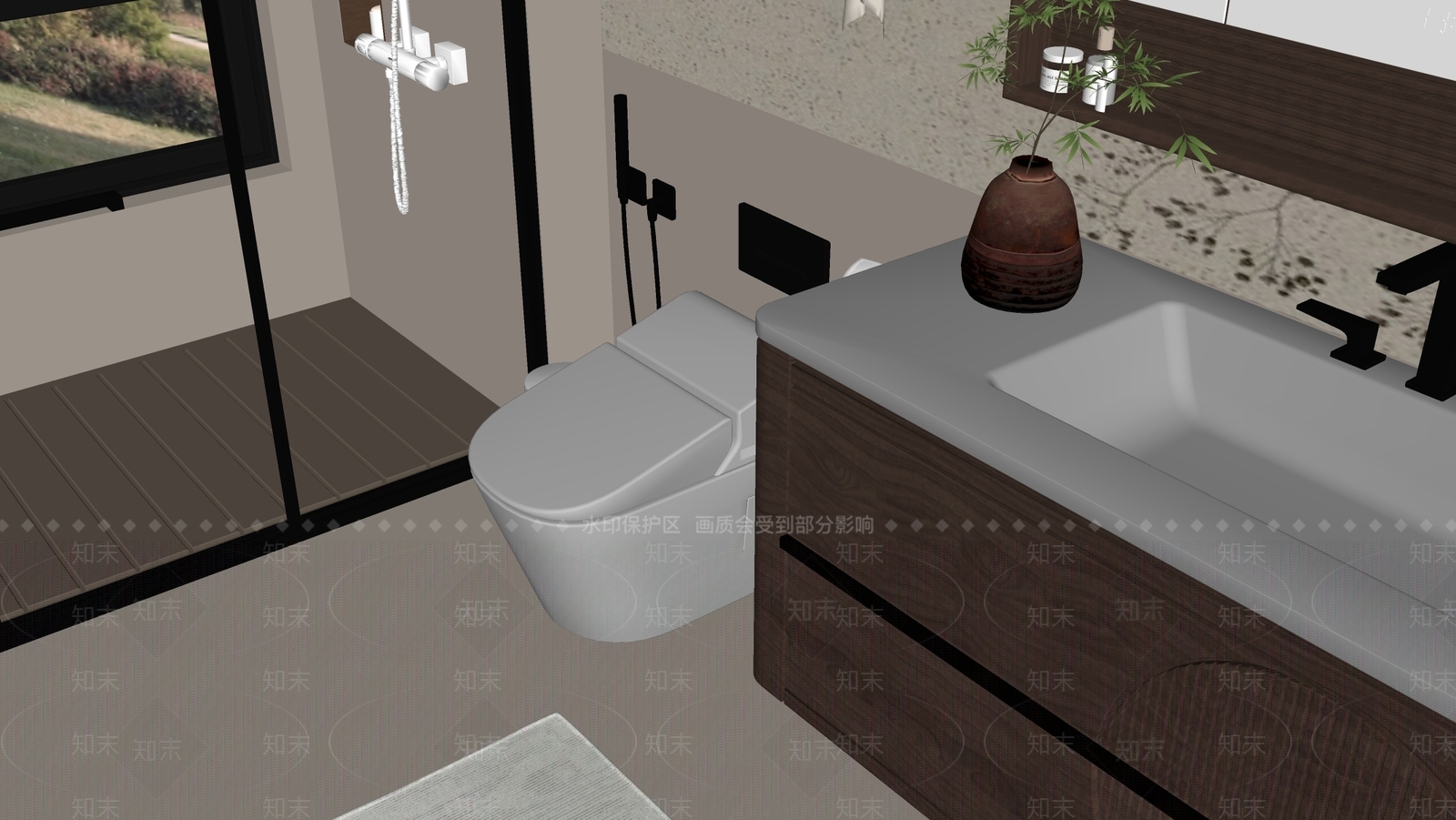 新中式中式卫生间SU模型下载【ID:1201005416】