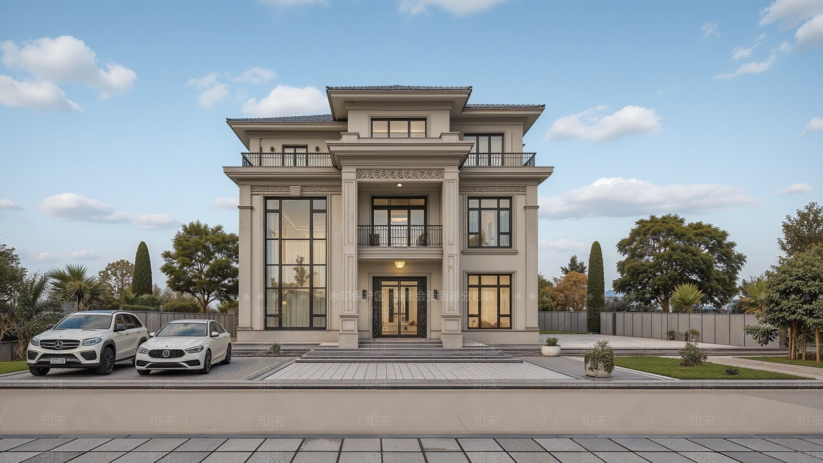 新中式简约独栋别墅SU模型下载【ID:1201012608】