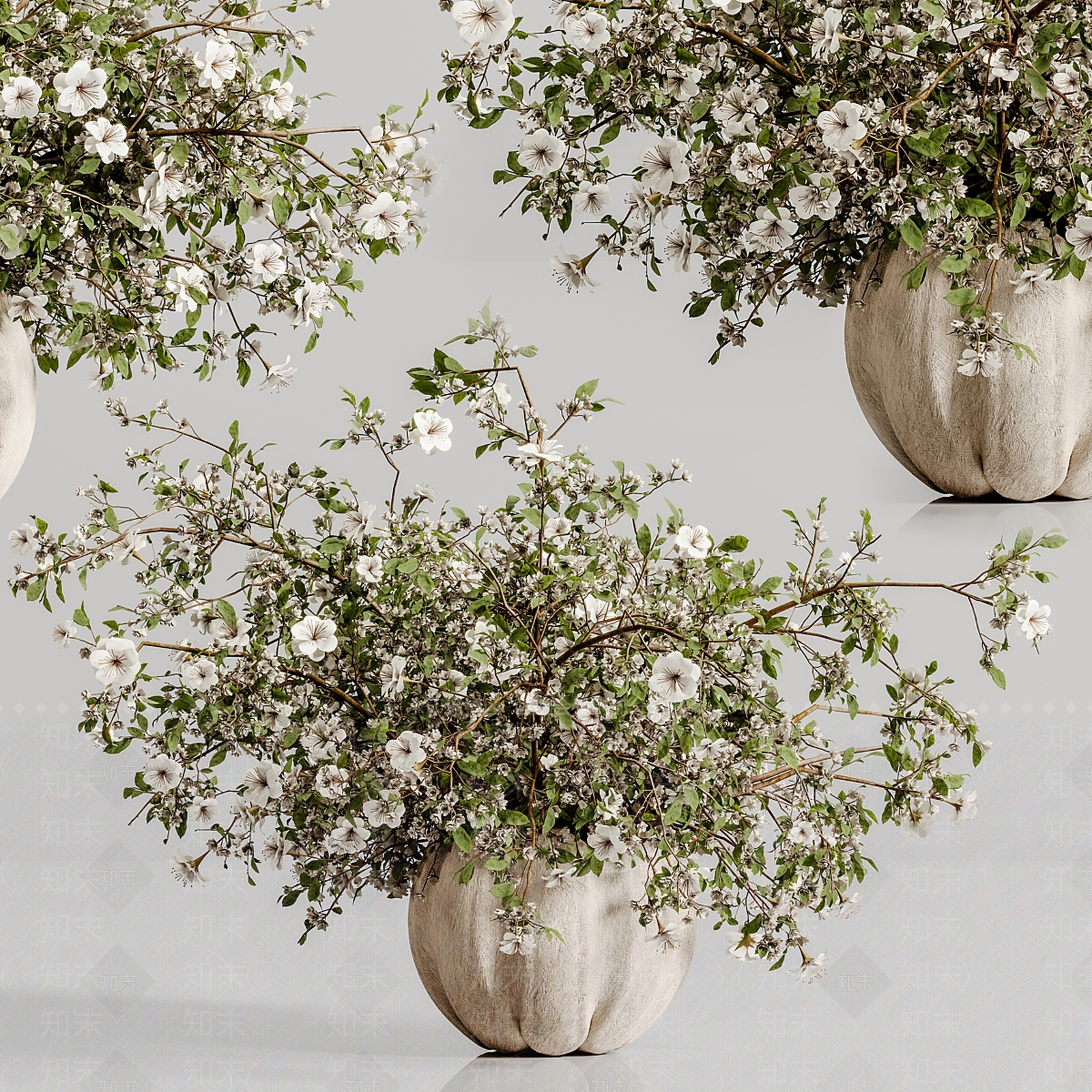 现代欧式花钵3D模型下载【ID:1201019611】