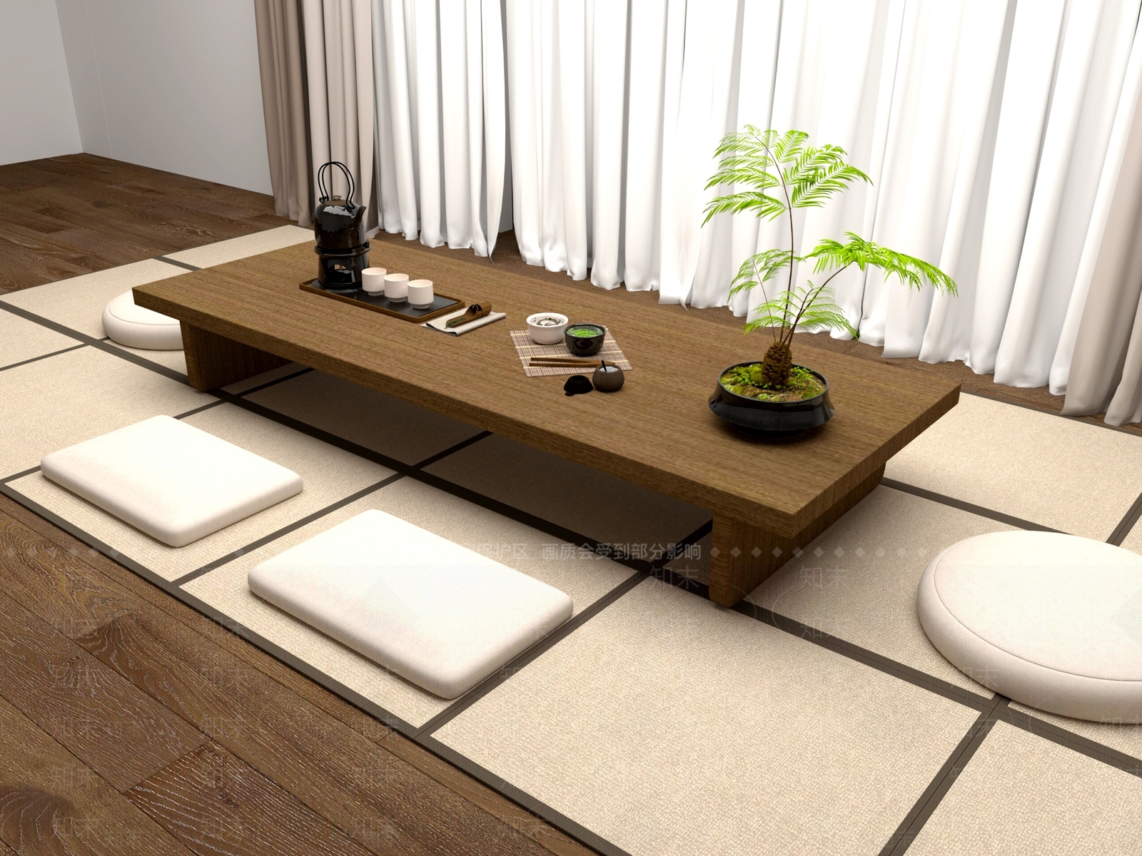 新中式中式茶桌椅3D模型下载【ID:1201022061】