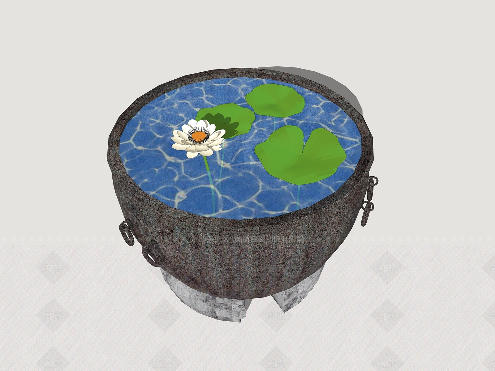 新中式庭院小品SU模型下载【ID:1201022114】