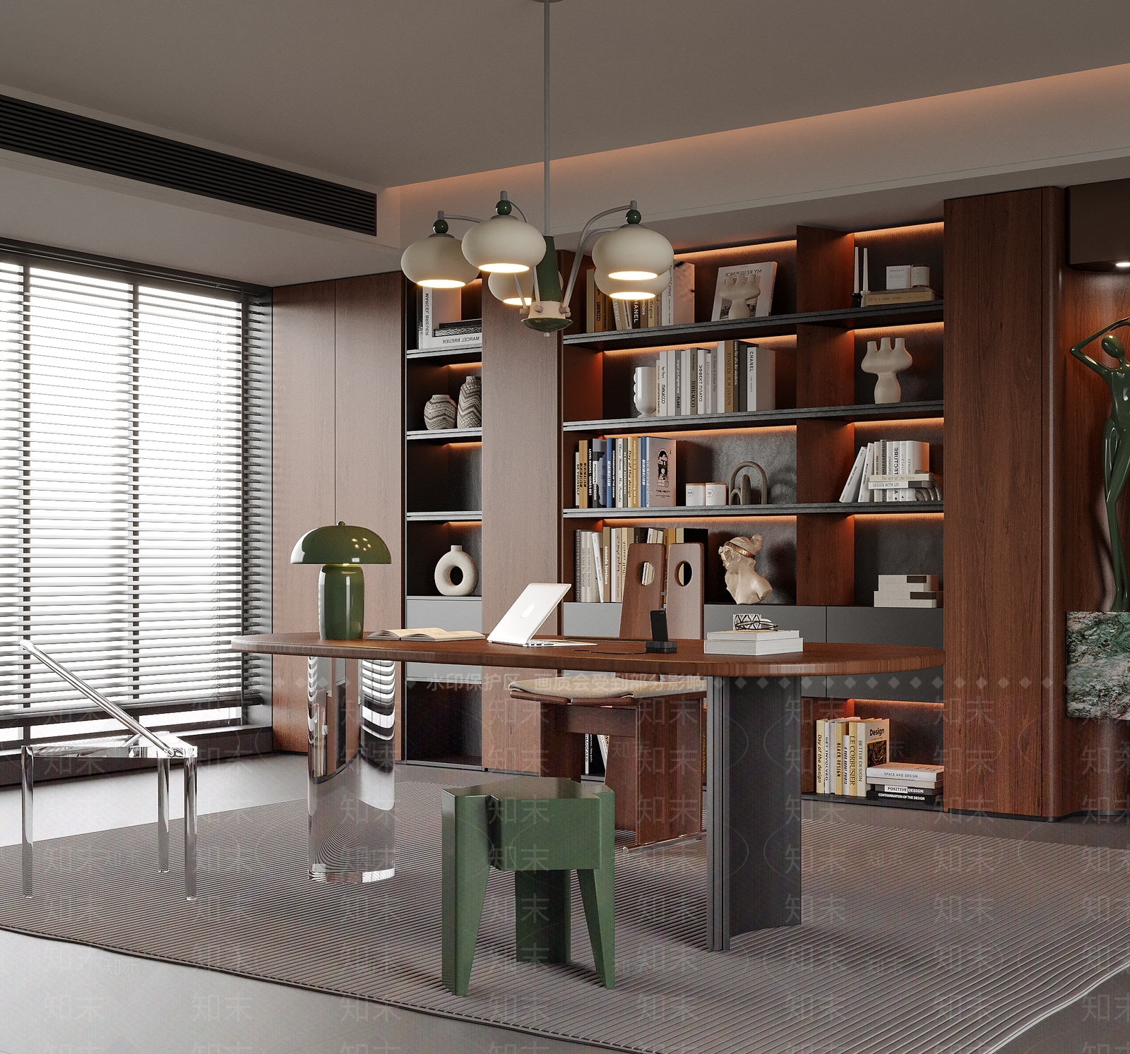 现代书房3D模型下载【ID:1201022453】
