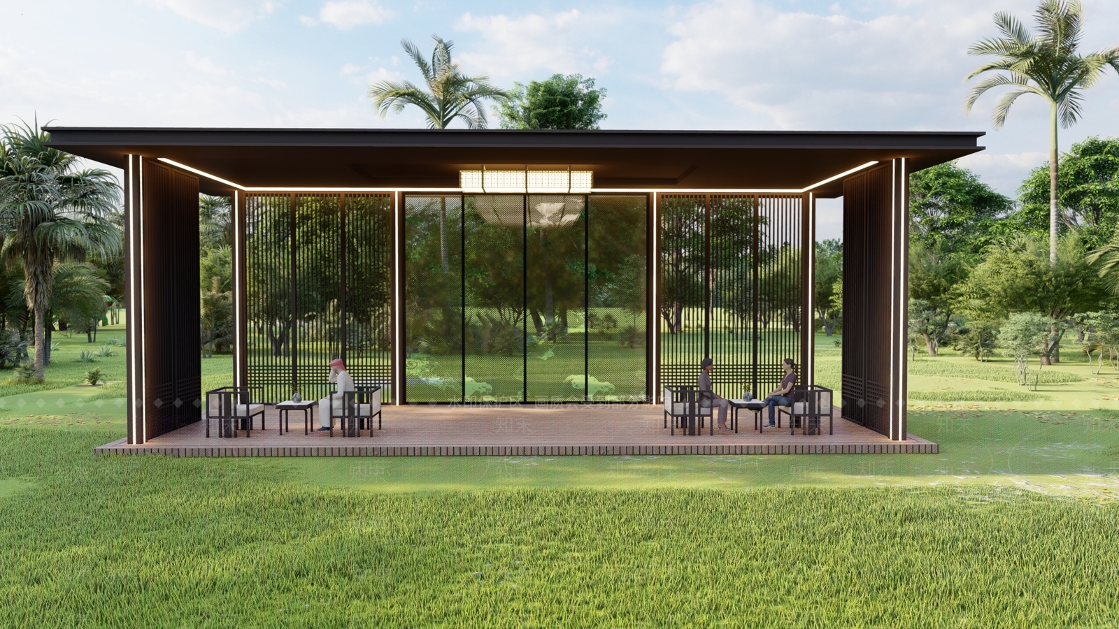 现代亭子SU模型下载【ID:1201022710】