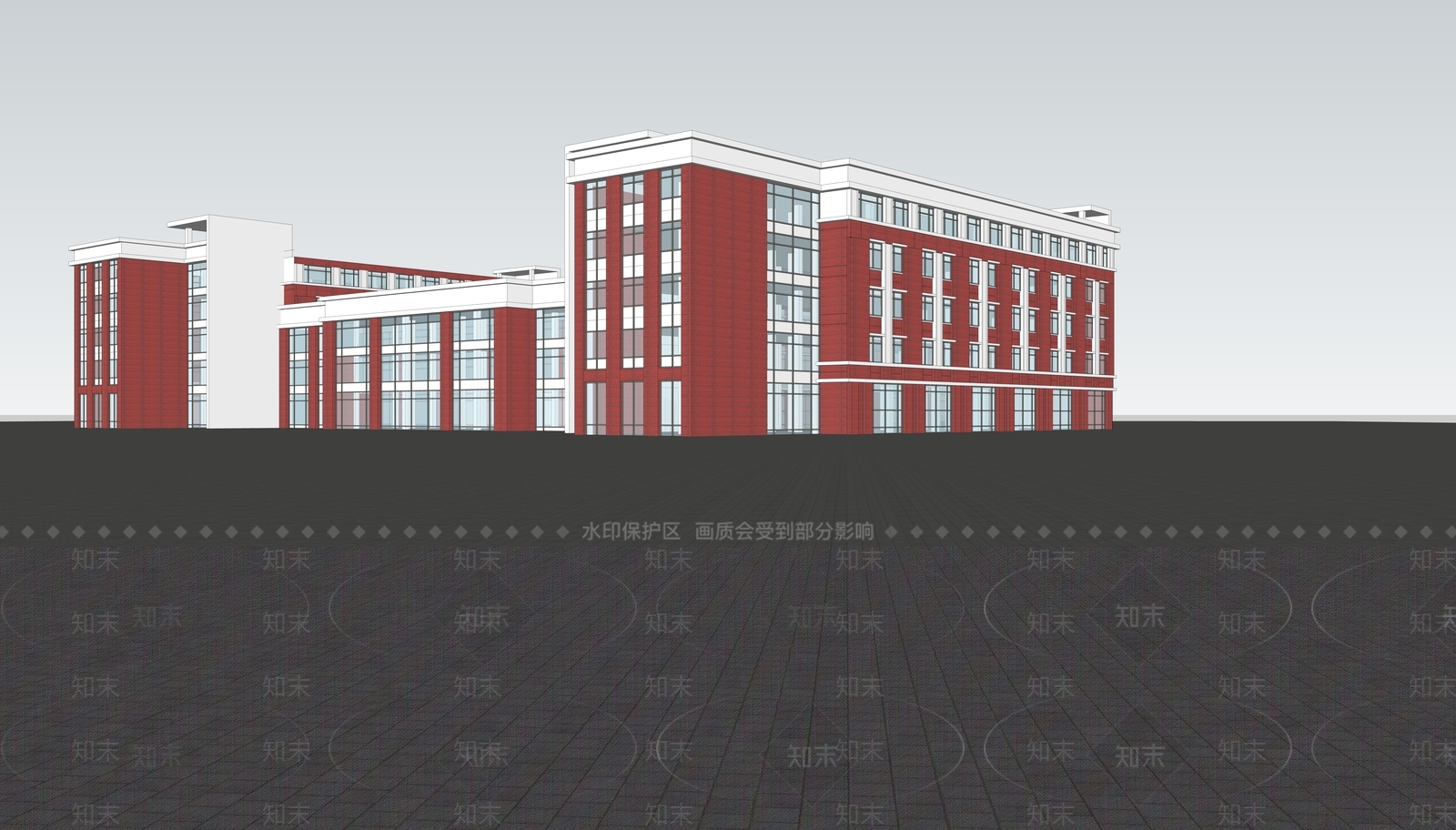现代简约学校建筑SU模型下载【ID:1201023541】