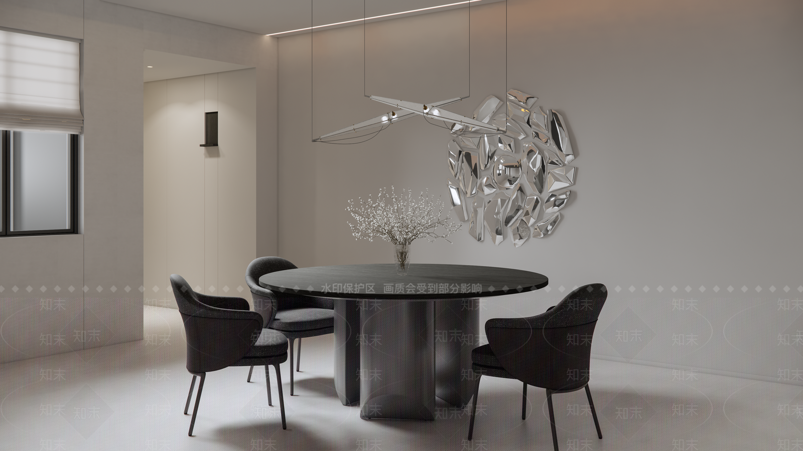 现代简约餐桌SU模型下载【ID:1201025666】