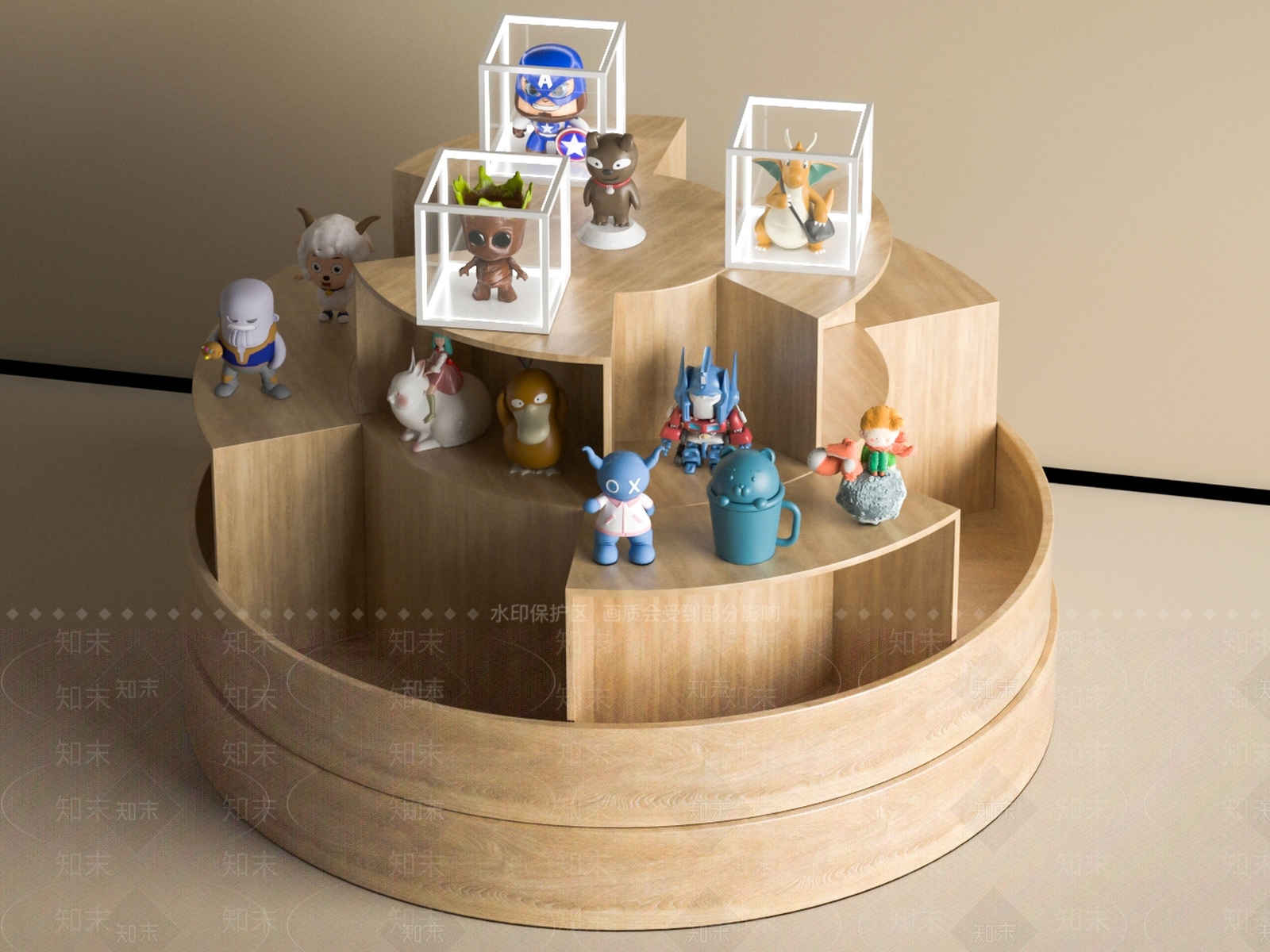 现代柜子3D模型渲染效果图