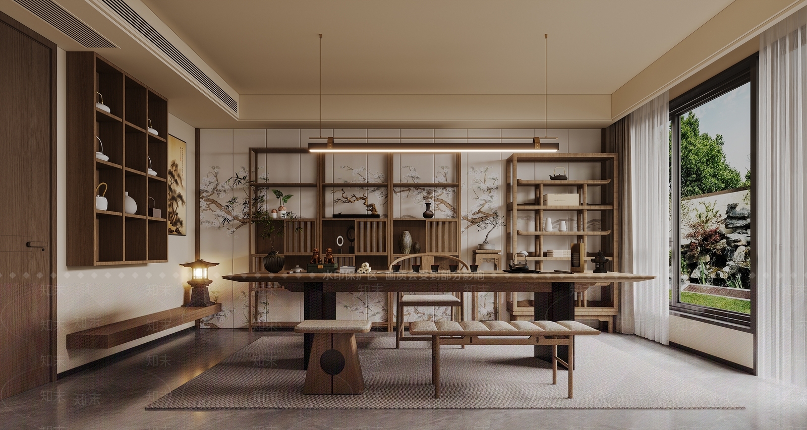 新中式禅意茶室3D模型下载【ID:1201027382】