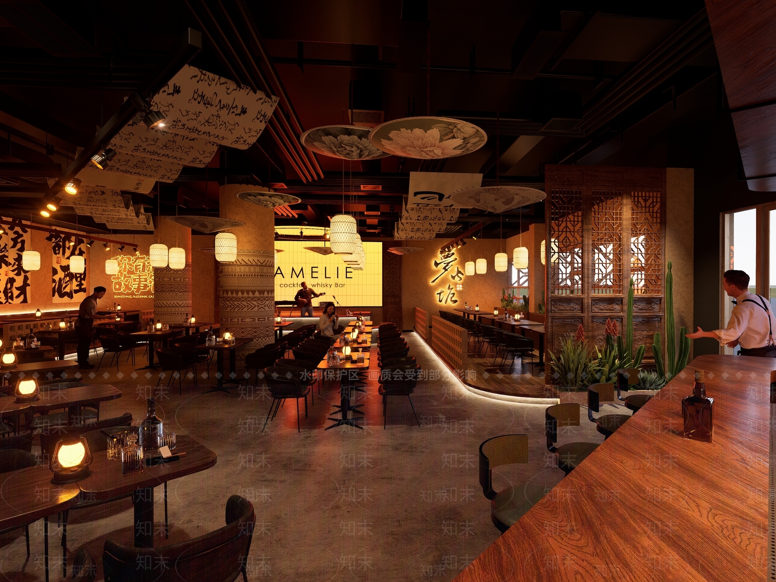 复古中式酒吧SU模型下载【ID:1201032297】