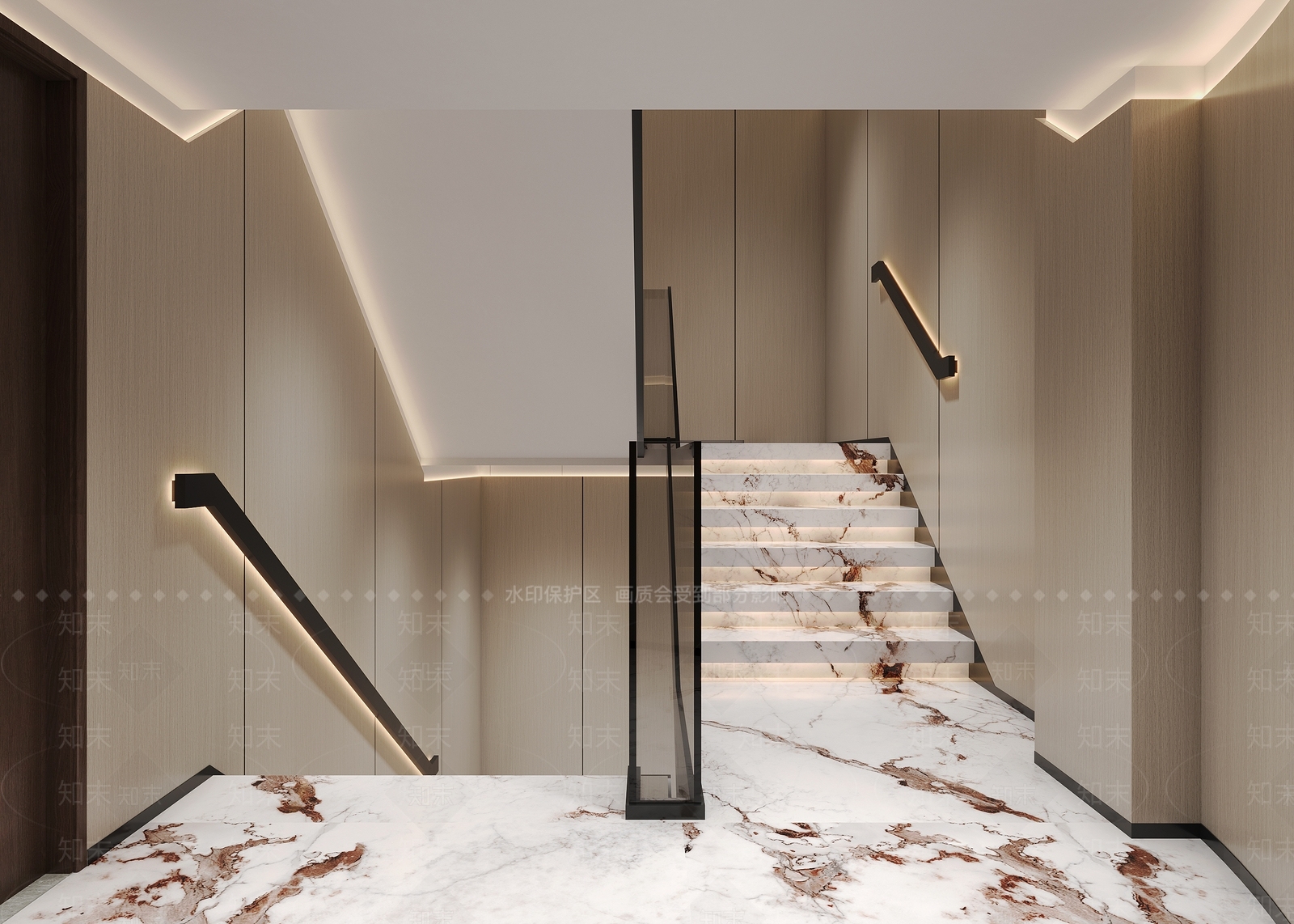 现代楼梯间3D模型下载【ID:1201031543】