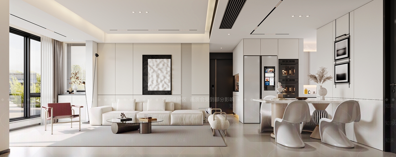 现代极简客餐厅3D模型下载【ID:1201033616】_知末3d模型网