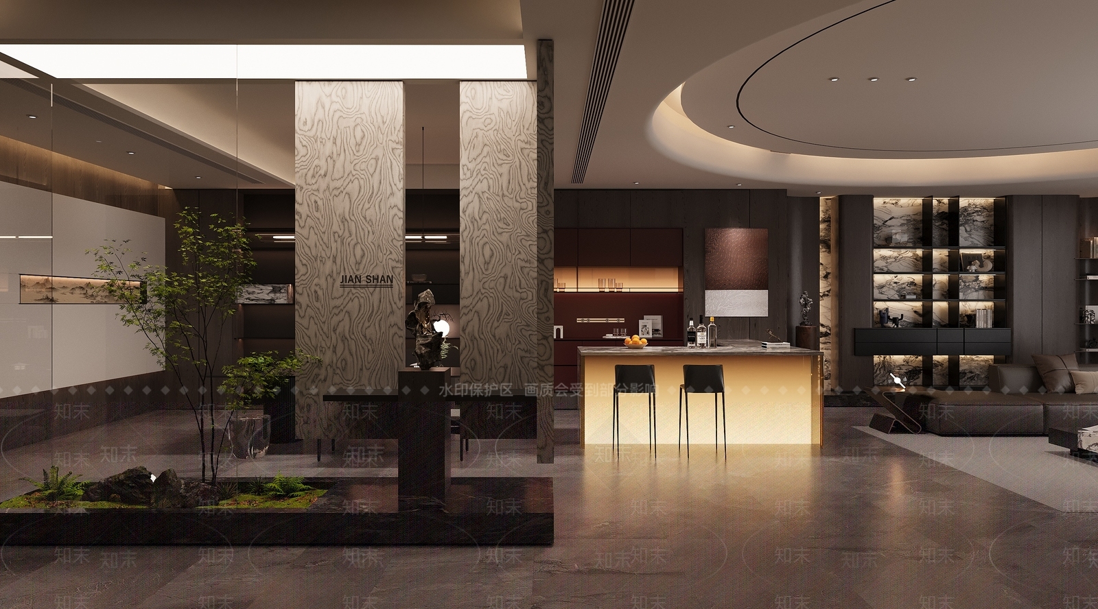 意式轻奢接待室3D模型下载【ID:1201033784】