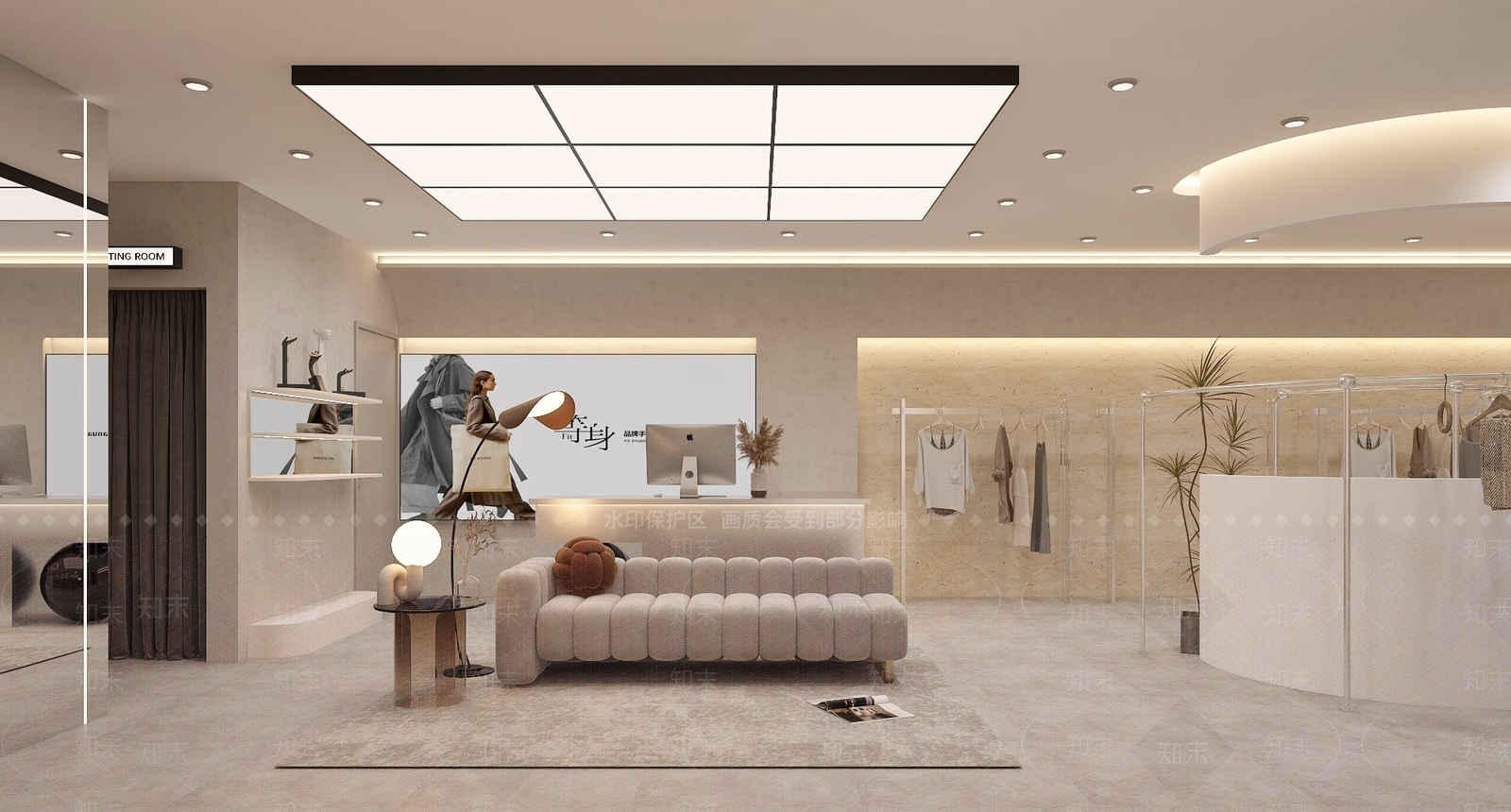 现代简约服装店3D模型下载【ID:1201035864】