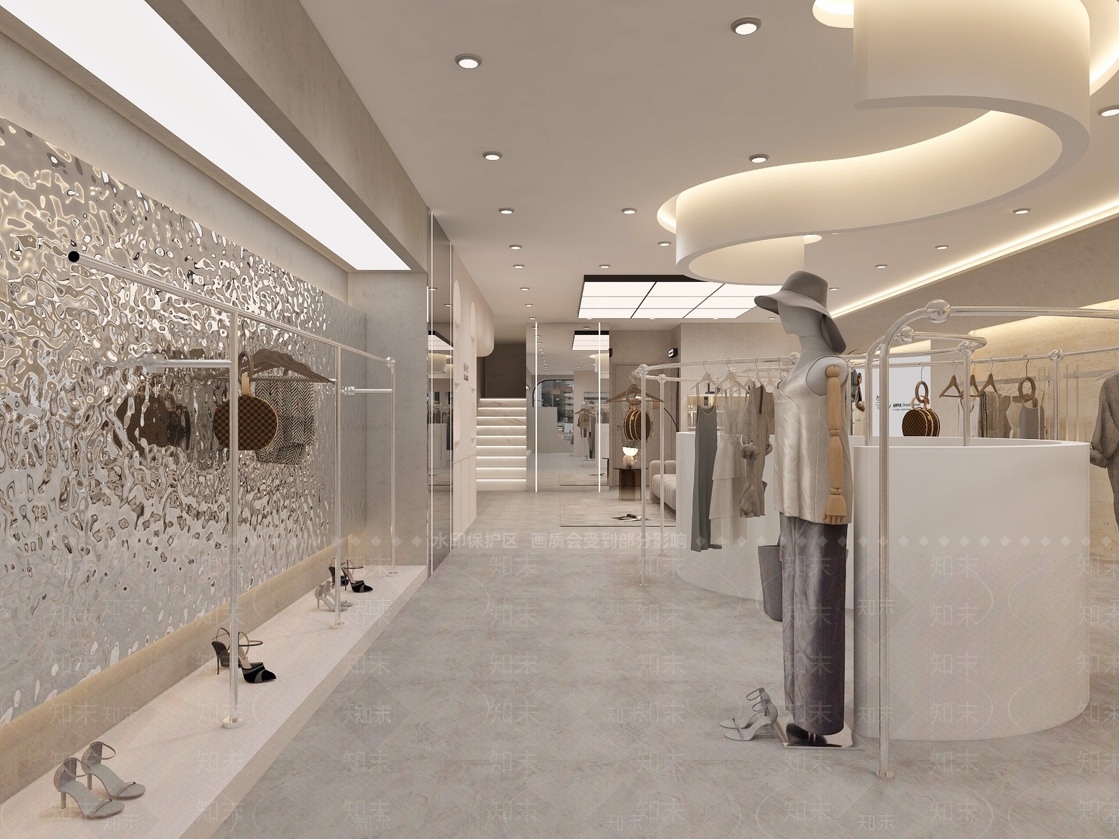 现代简约服装店3D模型下载【ID:1201035864】