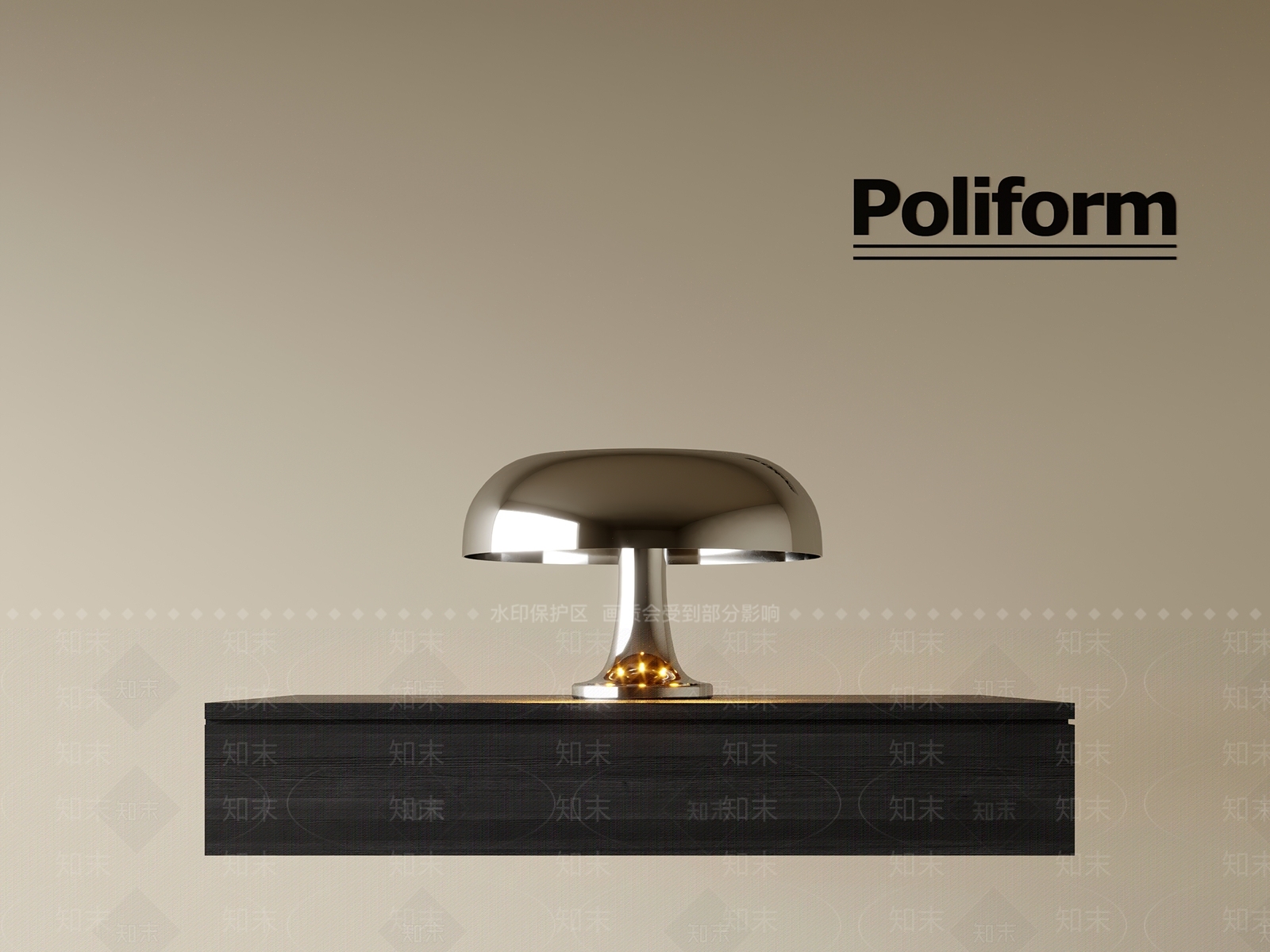 现代中古台灯3D模型下载【ID:1201035387】