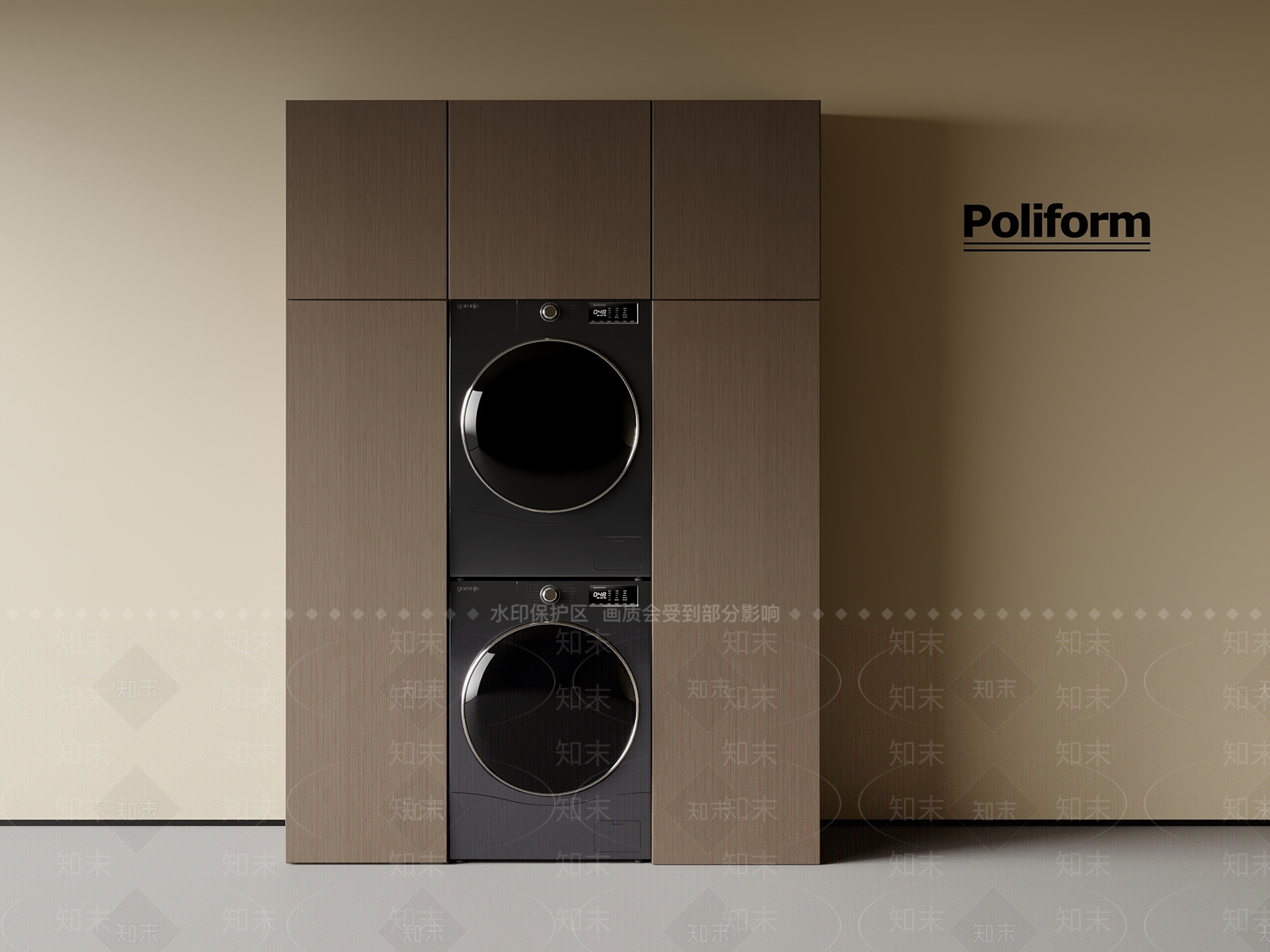 现代意式洗衣机柜3D模型下载【ID:1201036200】