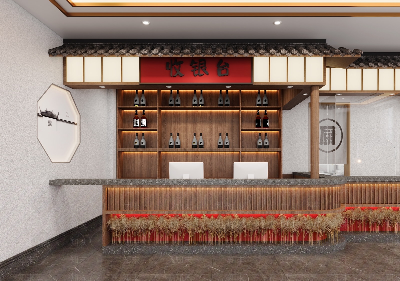 新中式现代中餐厅3D模型下载【ID:1201036593】