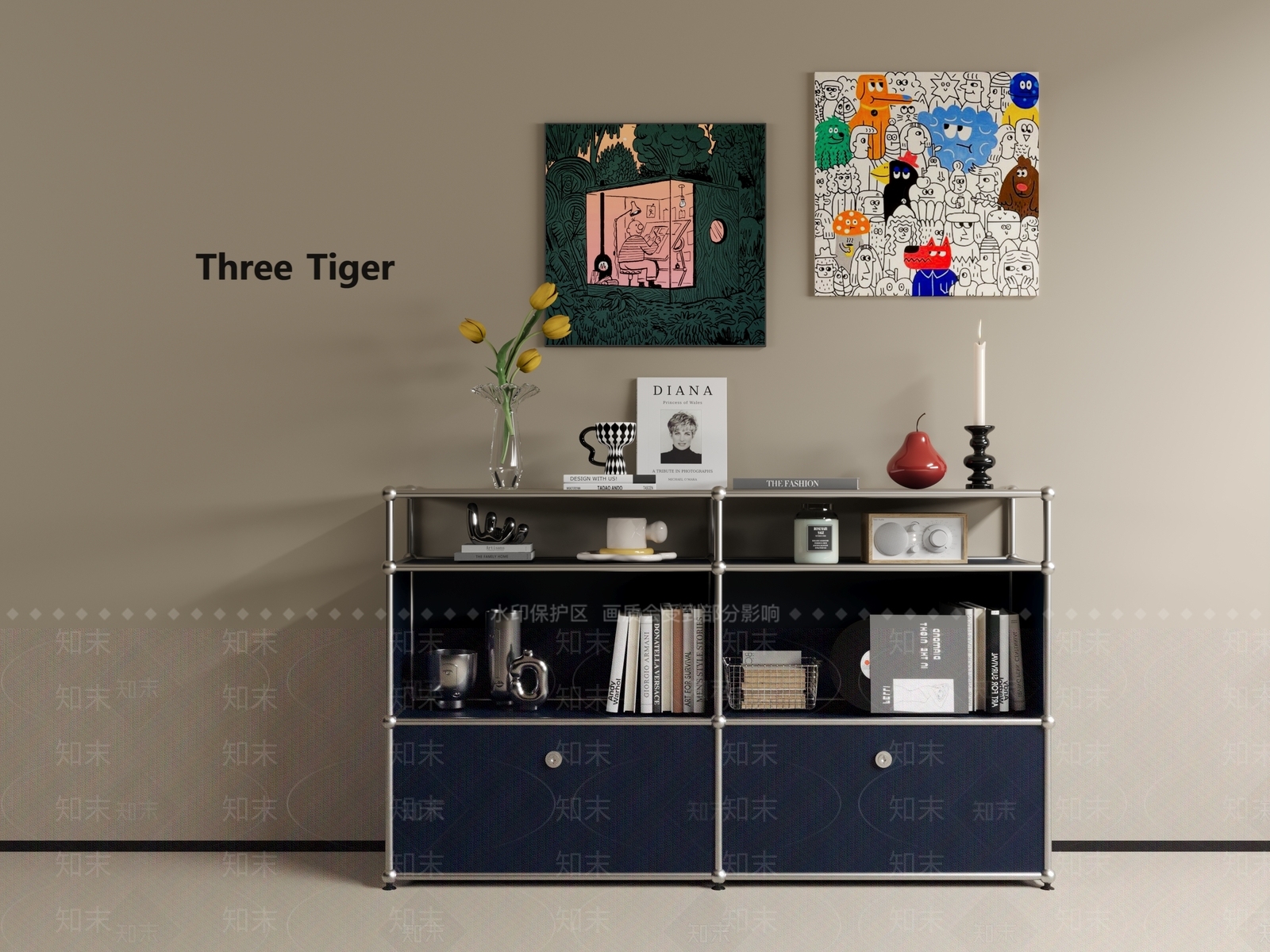 中古现代玄关柜3D模型下载【ID:1201037010】