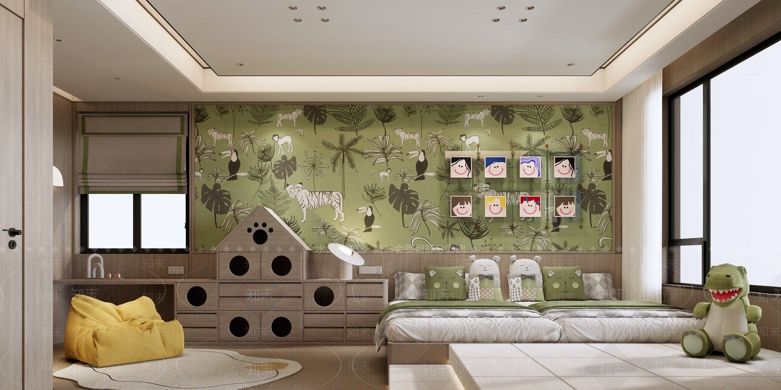 现代简约通用儿童房SU模型下载【ID:1201041216】