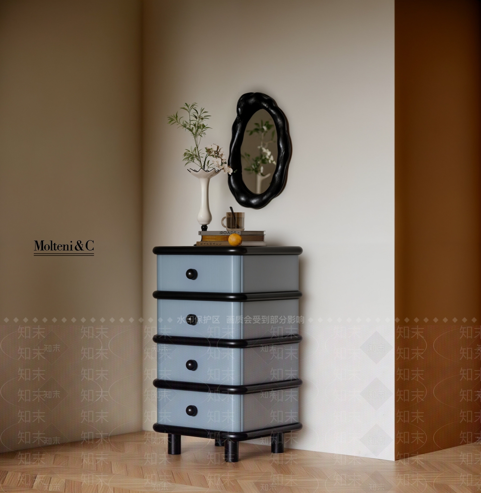 中古侘寂储物柜SU模型下载【ID:1201038166】